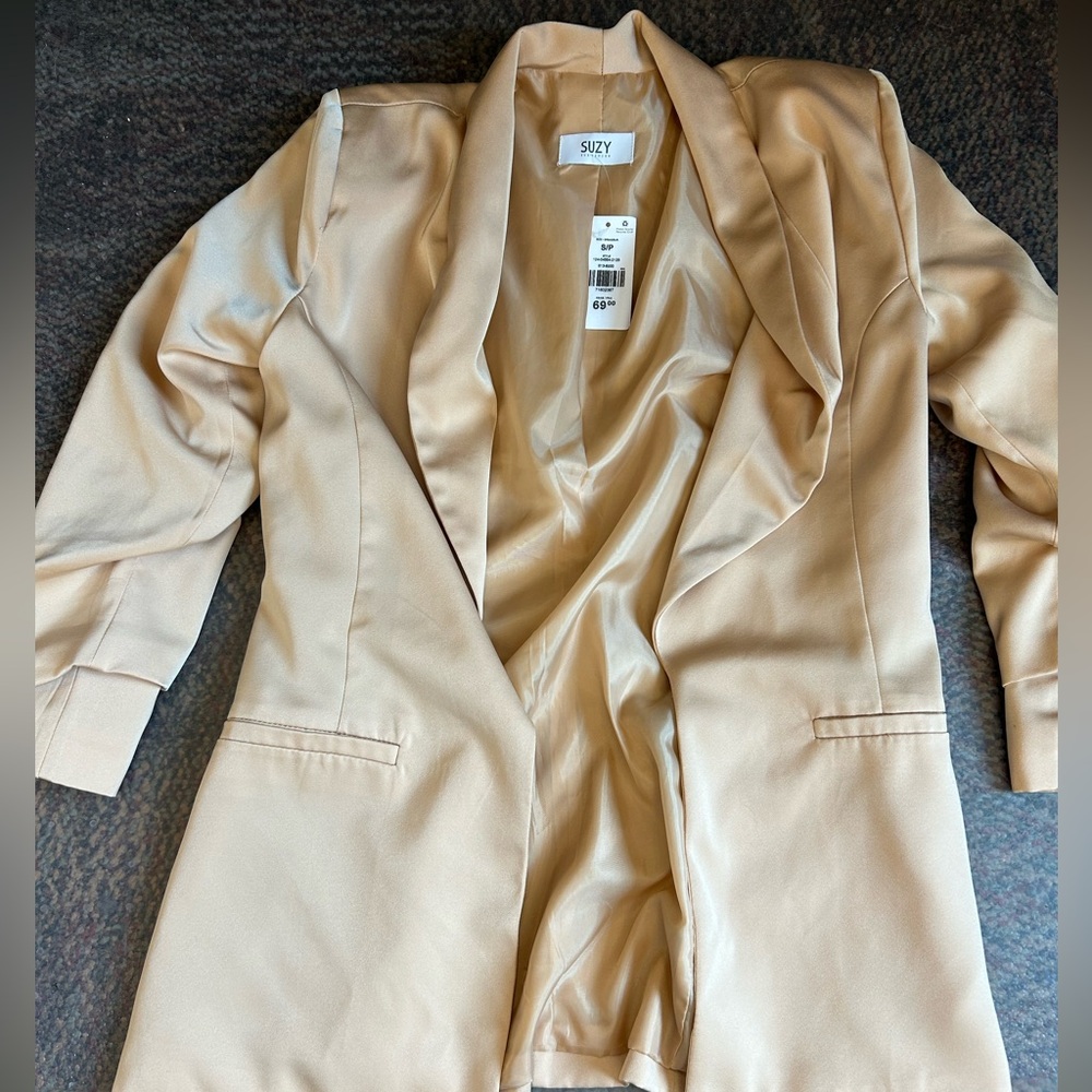 Faux silk blazer
